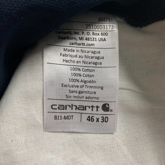 NWT Carhartt Loose Fit Washed Duck Utility Pants Mens 46 x 30 Blue B11 MDT - Picture 8 of 14